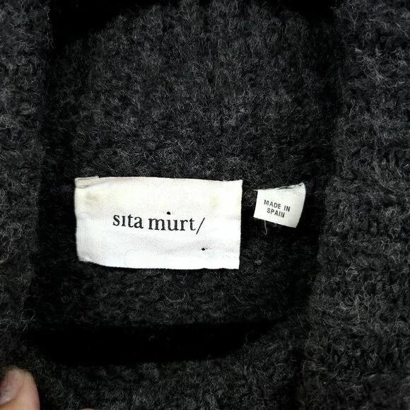 Sita Murt Turtleneck Poncho Sweater Size Small Sherpa Fleece Pullover - Picture 5 of 12